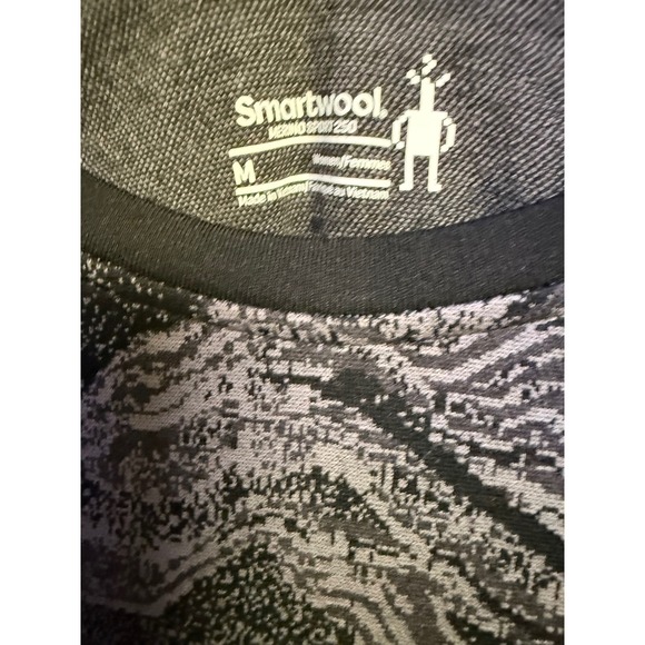 Smartwool Merino Sport 250 Long Sleeve Dress Black Grey Swirl Print M - Picture 4 of 4